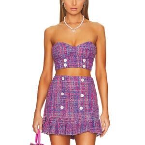 Assignment 'Marseille' Pink Crystal Embellished Bustier Top Size S